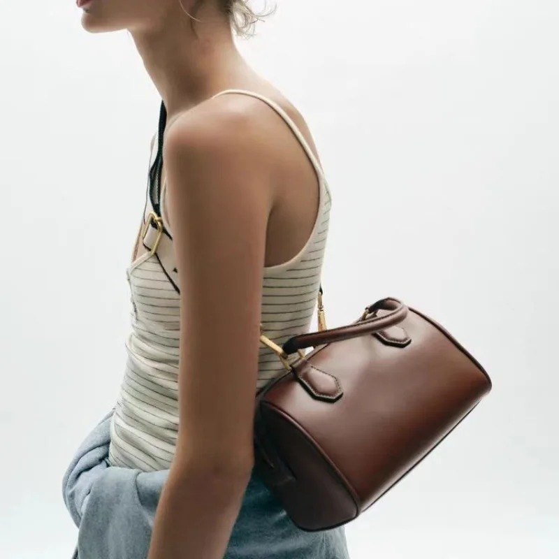 Casual Style City with Double and Canvas Wide Shoulder Strap High Quality Shoulder Bag Fashionable Women's Mini Handbag