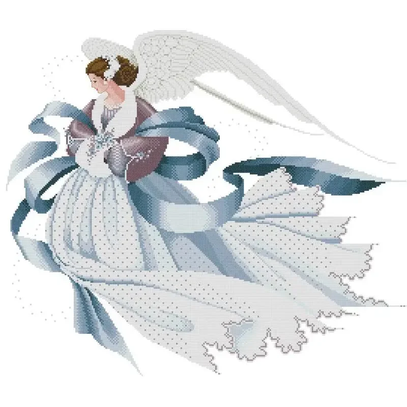 Angel Series Character Patterns Cross Stitch Kits  Aida 16CT 14CT 11CT Count Canvas Printed Cloth Embroidery Kit DIY Home Decor