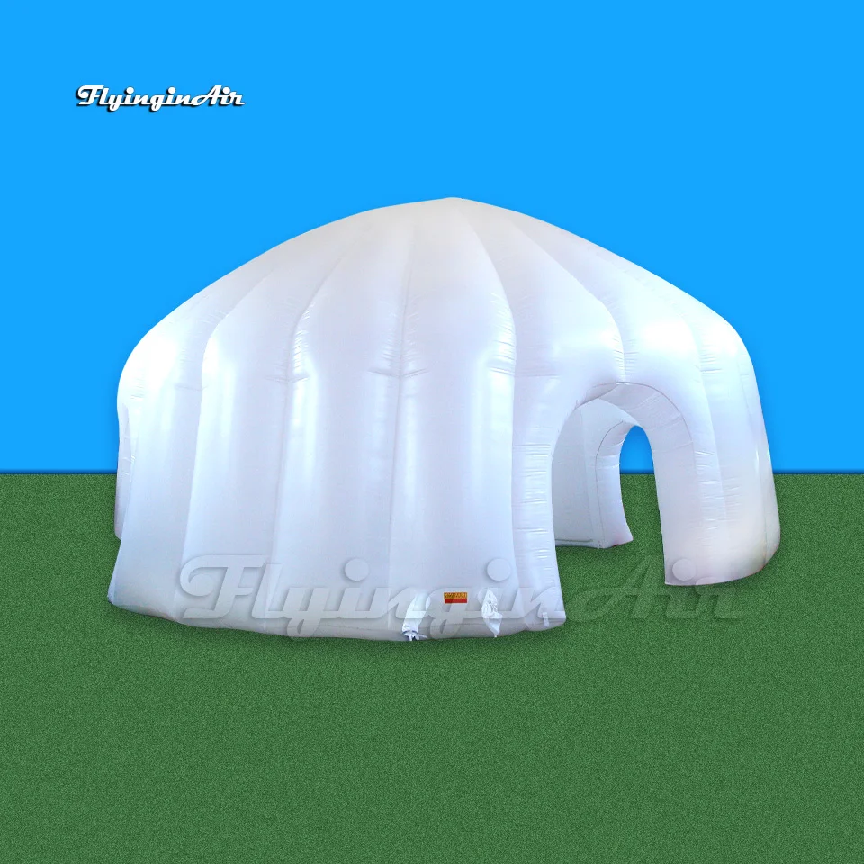 White Advertising Inflatable Dome Tent 8m Trade Show Tent Air Blow Up Igloo For Party And Wedding Events