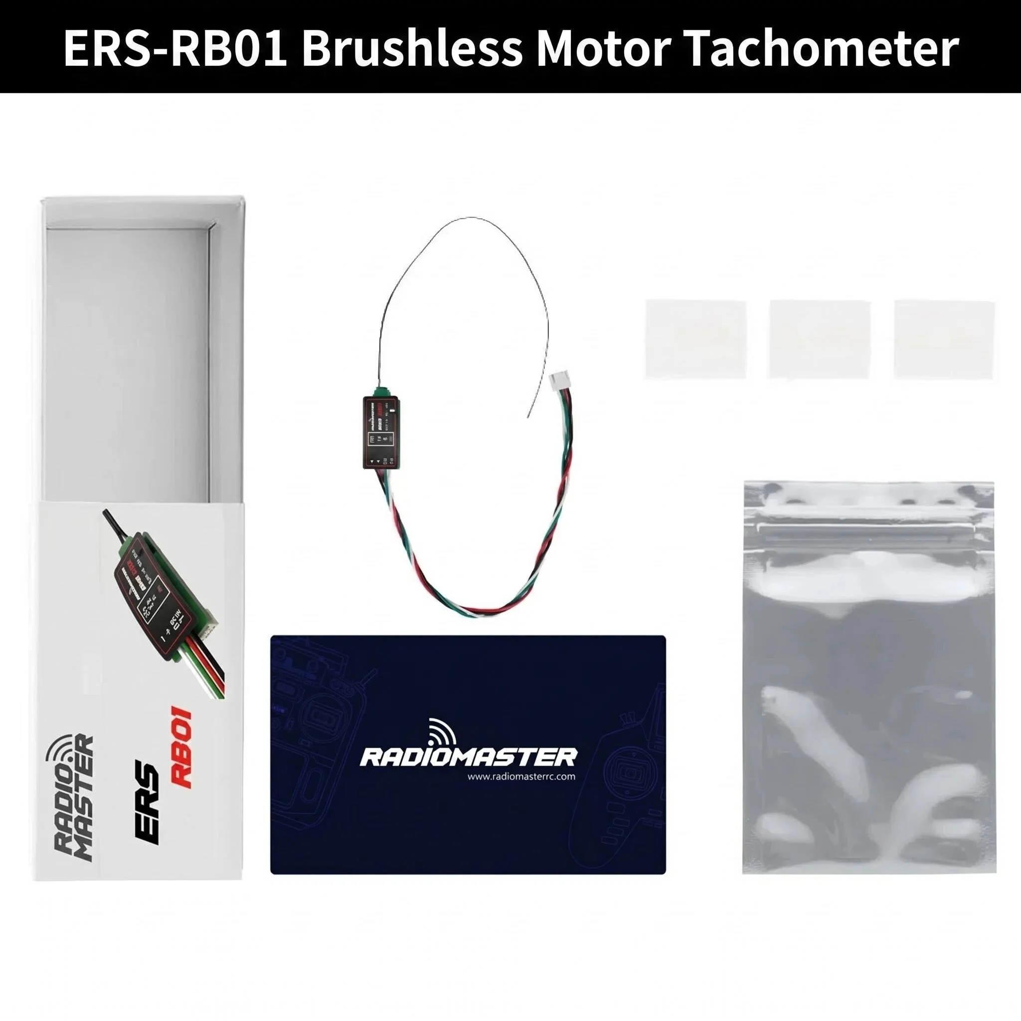 RadioMaster ERS-RB01 Brushless Motor RPM Tachometer Real-Time RPM Telemetry for ExpressLRS PWM Receiver CRSF Protocol