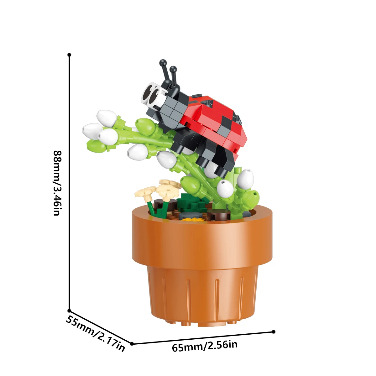 Eternal flower insect potted Bee biomimetic micro particle assembly building block puzzle toys desktop ornament children\'s gifts