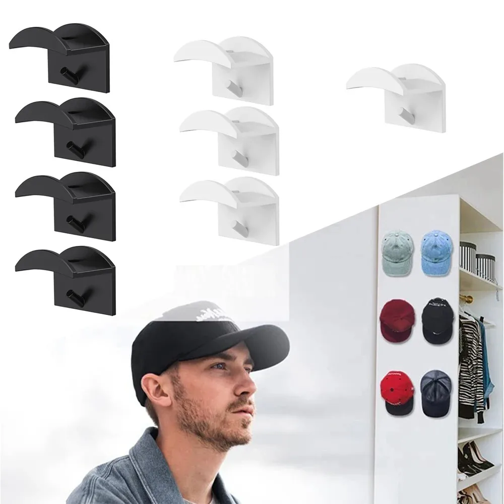 2/4/8/10 Pieces Baseball Casual Hat Storage Box Without Drilling Portable Coat Rack for Hats Hanger Caps Cap Organizer Holder