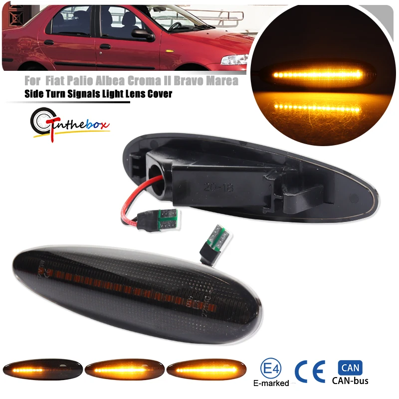 

2pcs For Fiat Palio Albea Croma II Bravo Marea Maserati 4200 Grandsport Led Dynamic Side Marker Turn Signal Light Error Free