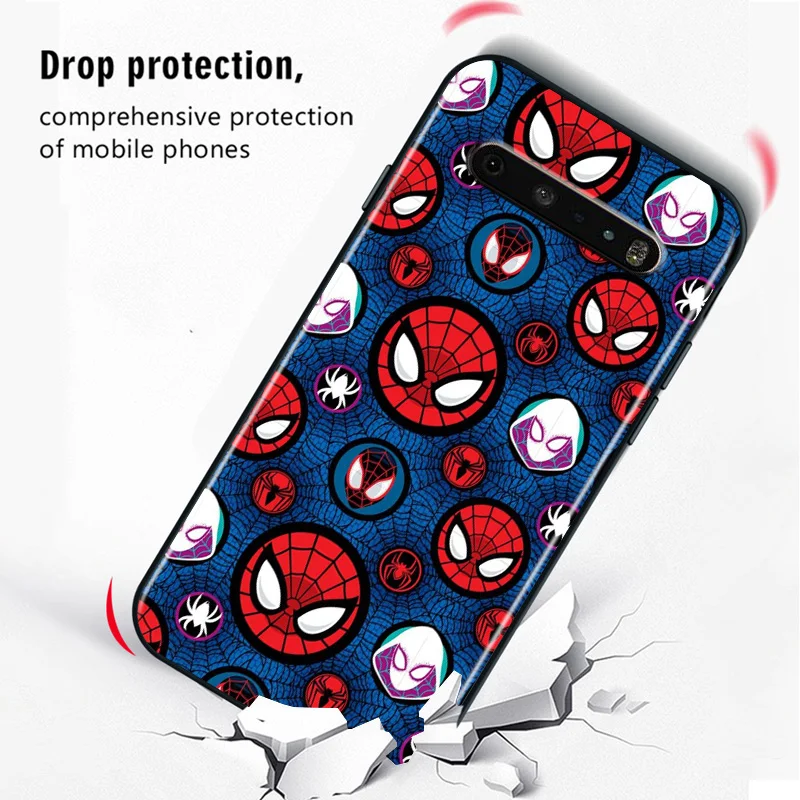 Marvel Spiderman Logo For LG K92 K71 K61 K52 K51S K42 K41S K40S K22 Q60 V60 V50 V40 V30 G8X G8 ThinQ Black Phone Case