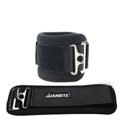 1Pcs Polar Fleece Soft Fitness Ankle Straps Adjustable D-Ring Foot Support Cuffs Gym Leg Strength Workouts Pulley With Buckle