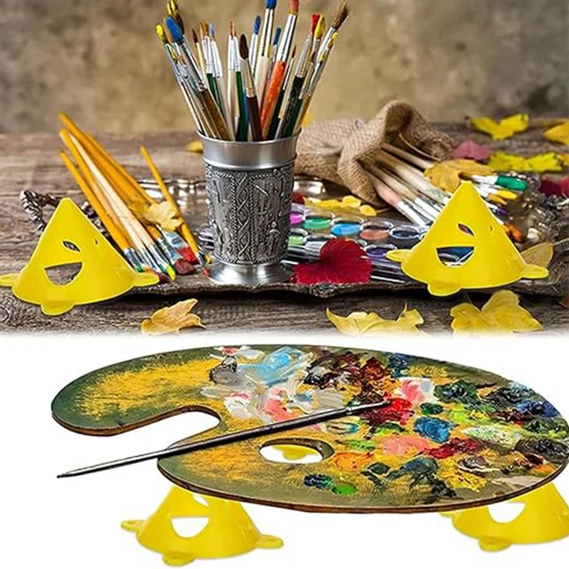 48 pezzi pittore piramide stand mini vernice treppiede antivento barriera a rulli barriera segni per la pulizia della vernice dipinti ad olio durevoli
