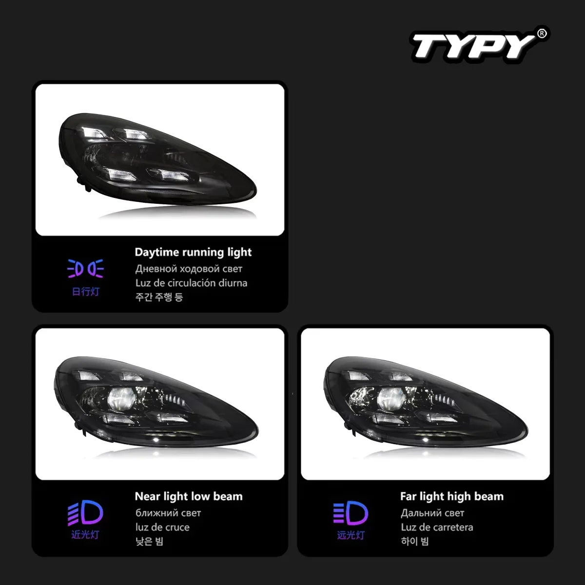 TYPY – éclairage de voiture pour Porsche Cayenne, phare 958.1 2011 – 2014, matrice Laser LED complète, Plug Play