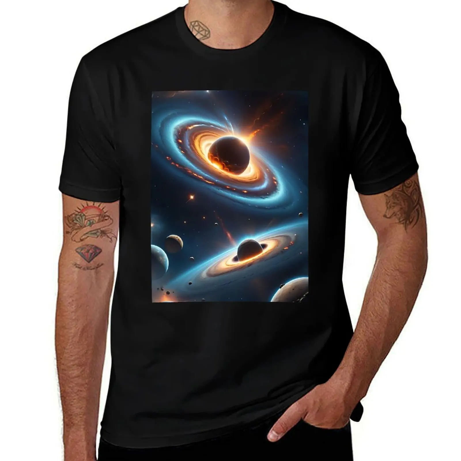

Vint cosmic space scene with swirling galaxies T-Shirt vintage essential t shirt shirts men