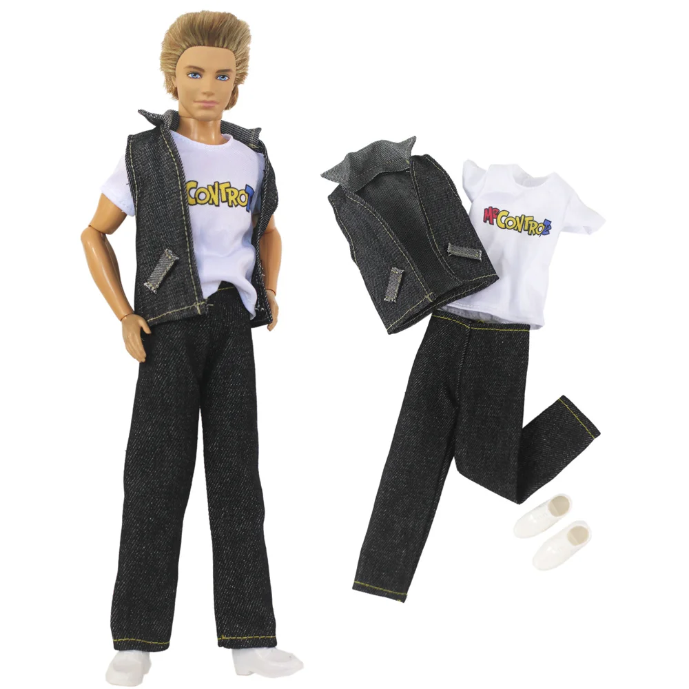 1 Set Puppenkleidung, Denim-Kleidung, Tarn-Outfit für 12-Zoll-Ken-Puppe, viele Stile zur Auswahl, A03 – Detail 4