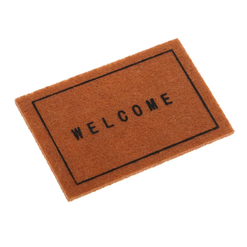 Mini Dollhouse Mat Welcome Mat Front Door Carpet Floor Rug for 1/12 Scale Girls Dollhouse Living Room Accessories for Kids