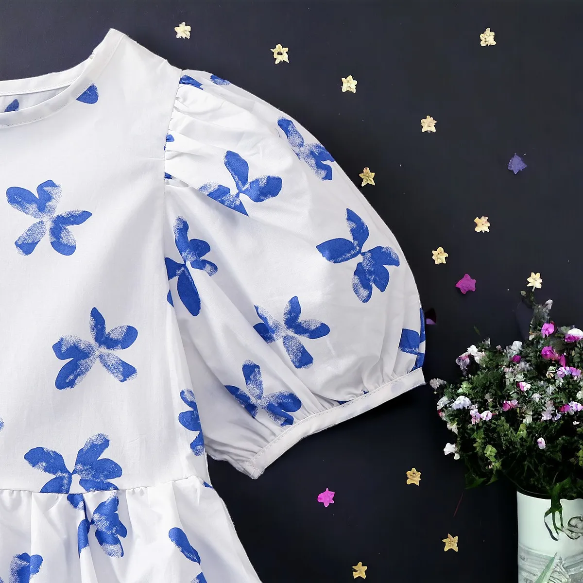 Baby Kids Floral Butterfly Dresses for Girls Outfits Bohemia Summer Short Sleeve Teens Children Princess Costumes 5 7 9 11 Years