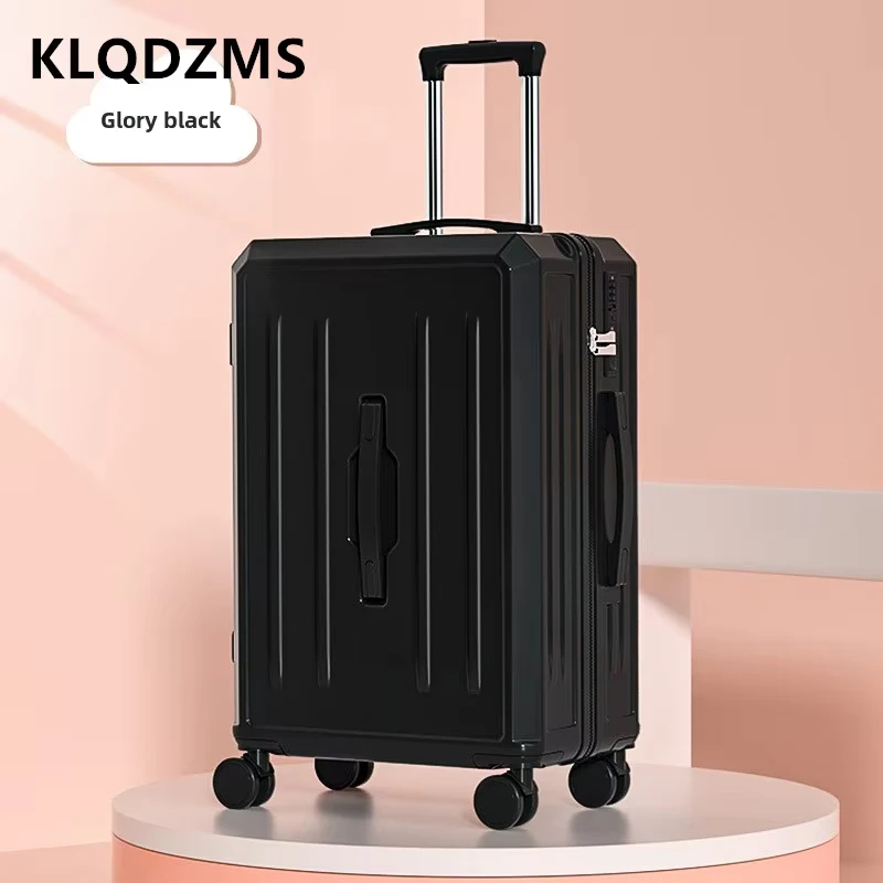 Klqdzms bagagem de viagem de mão 20 Polegada caso de embarque 22 "24" 26 "abs + pc trole caso carregamento usb com rodas mala de rolamento