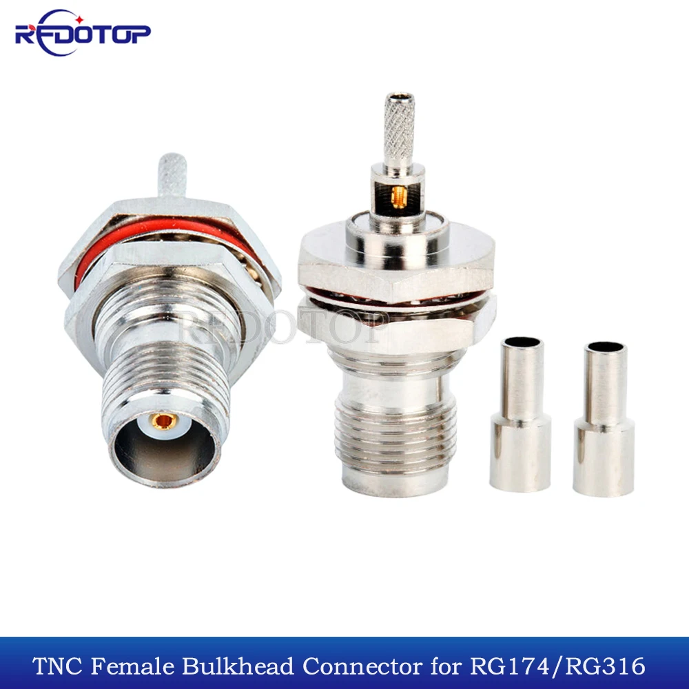 

2Pcs/Lot RP TNC/TNC Female Jack Straight TNC-1.5 Connector Crimp for RG174 RG316 LMR100 RF Cable Gold Plated 50 Ohm