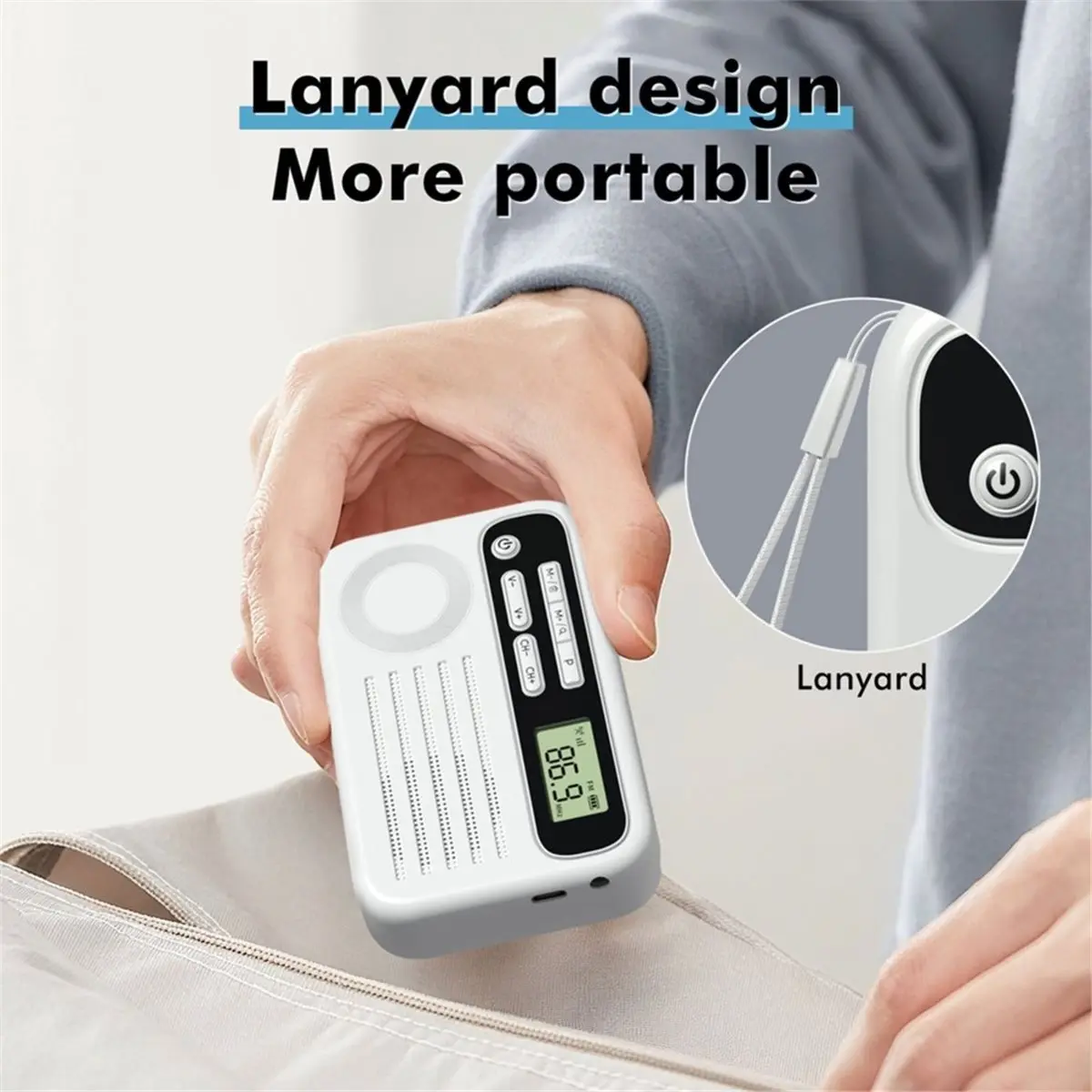 DT75BG Portable Pocket Radio, Rechargeable Personal AM/FM Radio with Headphone Jack for School Outdoor Emergency