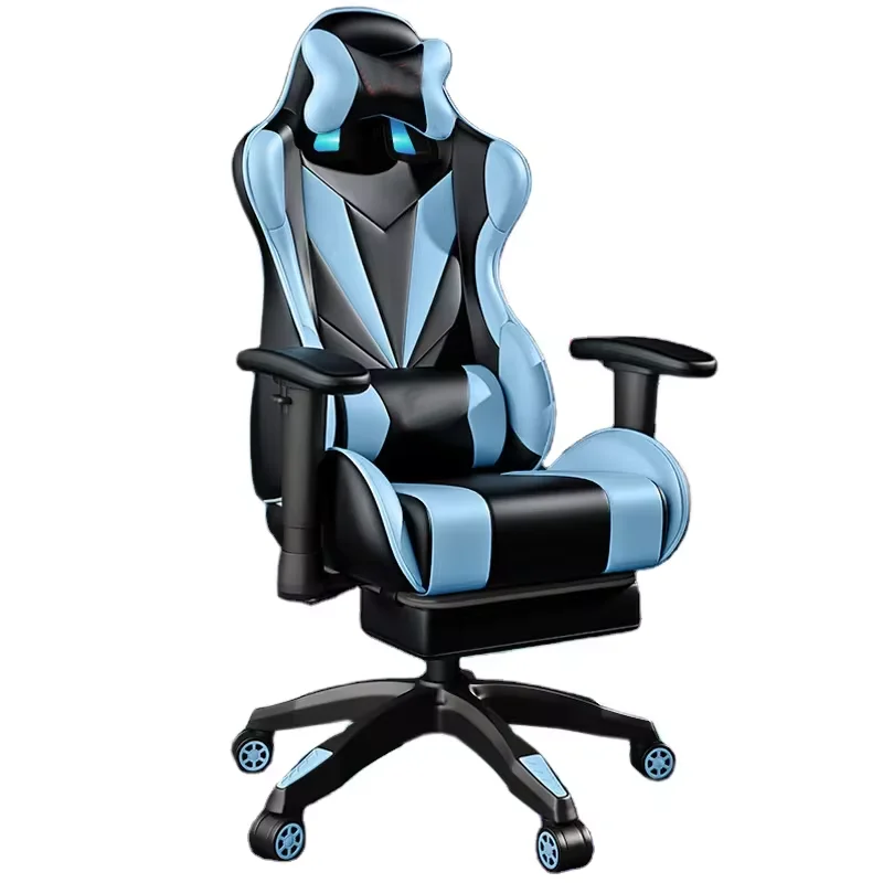 #￥Height Adjustable Gas Lifting Speaker Silla Gamer Computer Chair Pu Leather Gaming Chair With Footrest and Massage