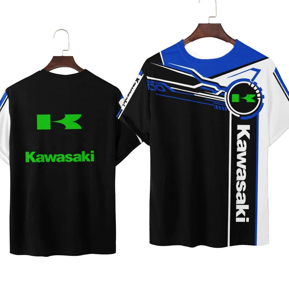 2025 الصيف الرجال كاواساكي دراجة نارية التدريب طاقم الرقبة تي شيرتات قصيرة الاكمام تنفس التجفيف السريع عادية الراحة سترة رياضية علوية #1