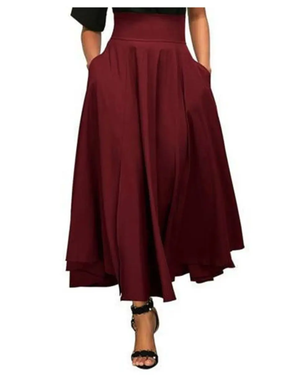 High-waisted pleated half-skirt women's Spring and autumn 2024 new design sense long skirt fashion show thin a-line skirt