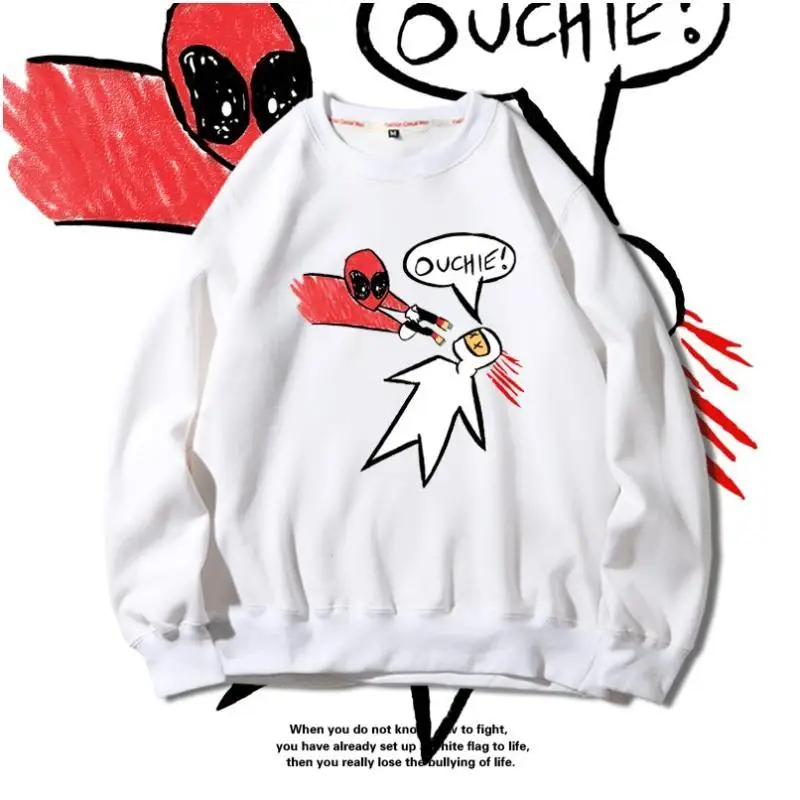 European and American Marvel Deadpool Printed Hoodie. Unisex Autumn/Winter New Loose Versatile Sweatshirt