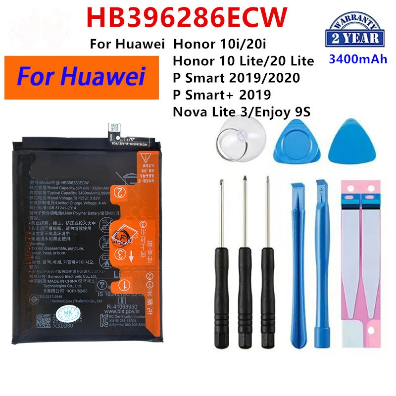

Orginal HB396286ECW 3400mAh Battery For Huawei Honor 10 Lite /20 Lite /10i /20i /P Smart 2019/ Honor 20i /Enjoy 9S .