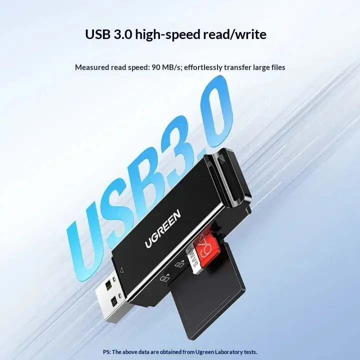 UGREEN 40750 USB 3.0 SD TF Card Reader High Speed Memory Card Adapter for Computer Laptop