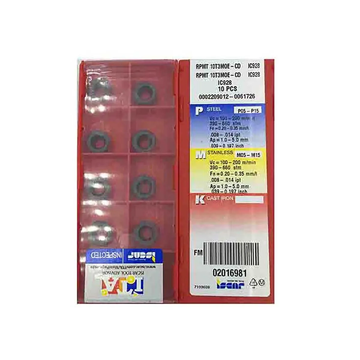`ISCAR IC928 Coated RPMT10T3MOE CD Positive Round Button Carbide Insert For CNC Milling & Turning Metal Machining