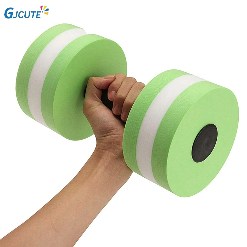 Floating Swim Gym Dumbbell Water Weight Aerobics Fitness Pool Water Swimming Aqua Exercise Barbell EVA Foam Aquatics Dumbbell