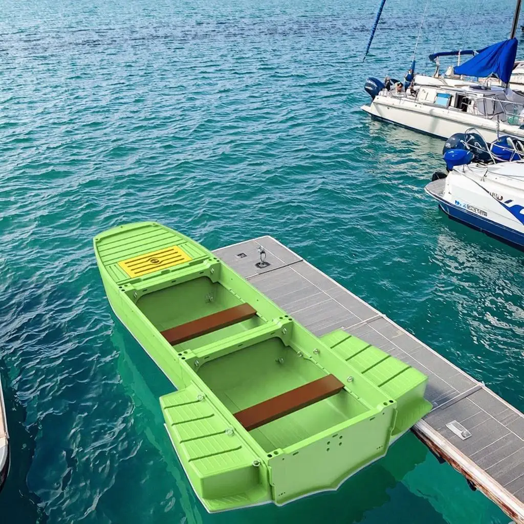 قارب صيد صغير محمول قابل للتكديس من البلاستيك قابل للطي من الألياف الزجاجية والألومنيوم قارب صيد قابل للطي من البولي إيثيلين