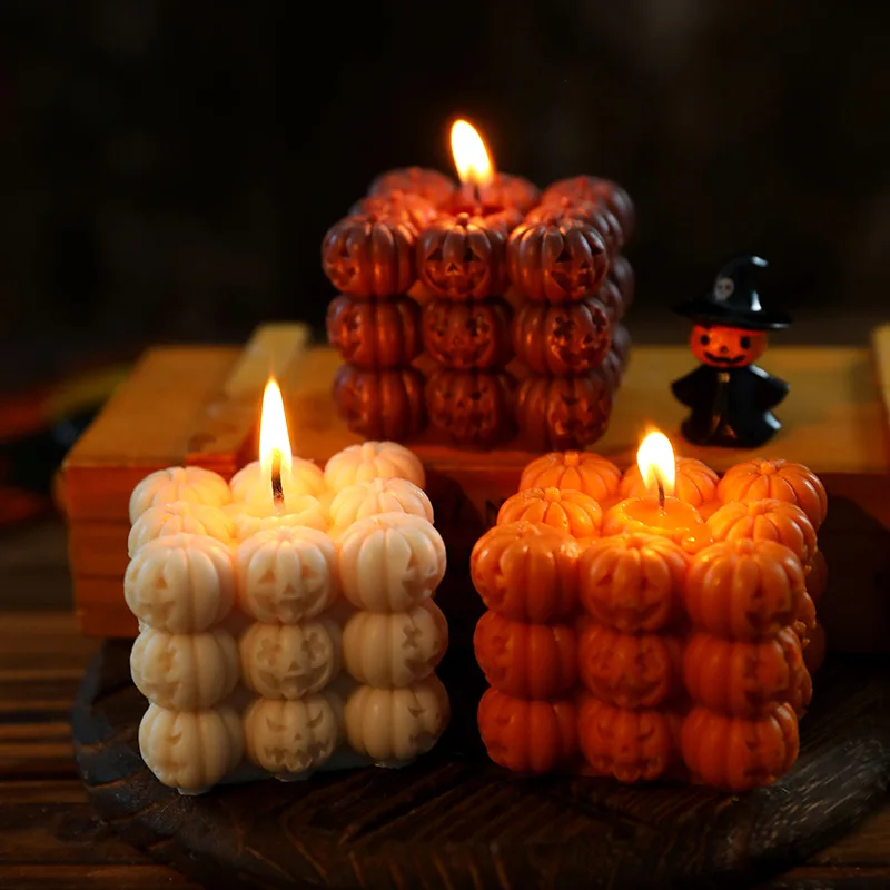 

Halloween Skeleton Aromatherapy Candles Pumpkin Handmade Shaped Candles Halloween Home Decoration m