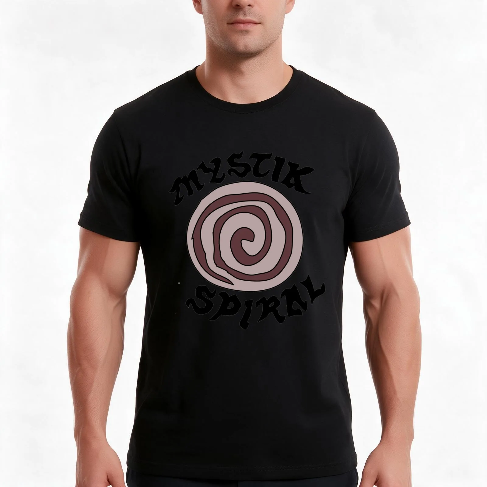 The Spiral T-Shirt, Summer Casual Cotton Tee, Oversized Streetwear Tops, Vintage Graphic Print, Loose Fit Short Sleeve