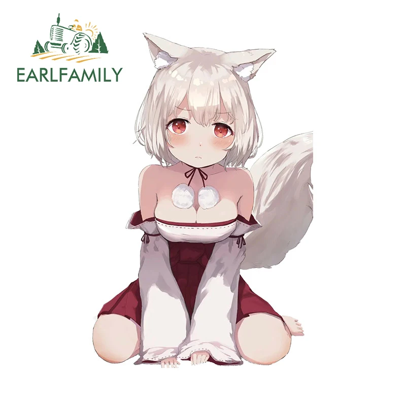 

EARLFAMILY 13cm X 8.6cm For Sexy Fox Girl Car Sticker Vinyl Car Wrap Decal Occlusion Scratch Personality Laptop Creative Trunk