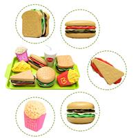 27pcs Baby Pretend Play Kitchen Kids Toys Simulation Hamburg Fries Food Role Play Montessori Educational Gift Toys for Girls