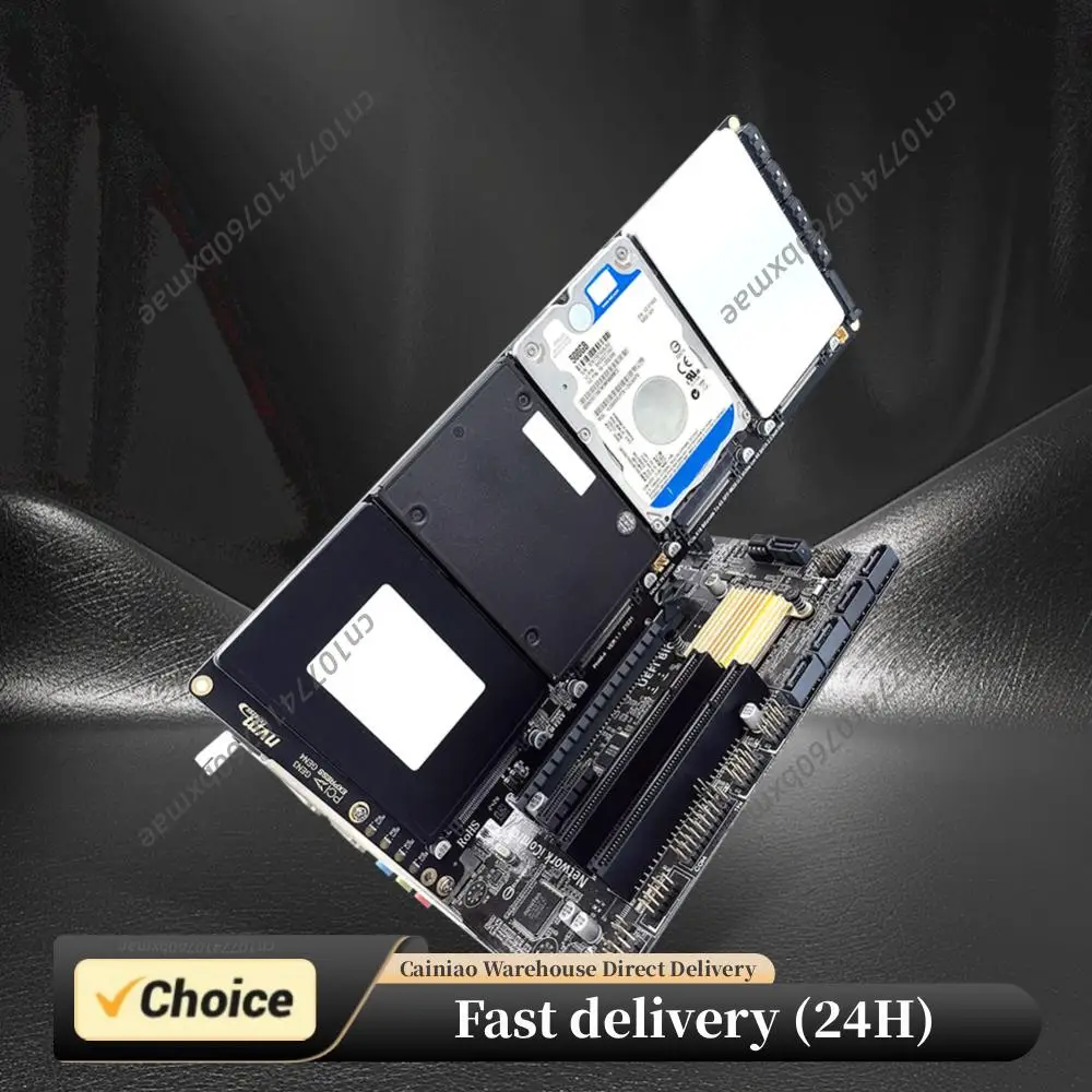 4-Port PCI-E 4.0 16X 2.5Inch SATA Adapter Card Motherboard Support PCIe X4x4x4x4 Bifurcation U.2 To PCIe Card for PC