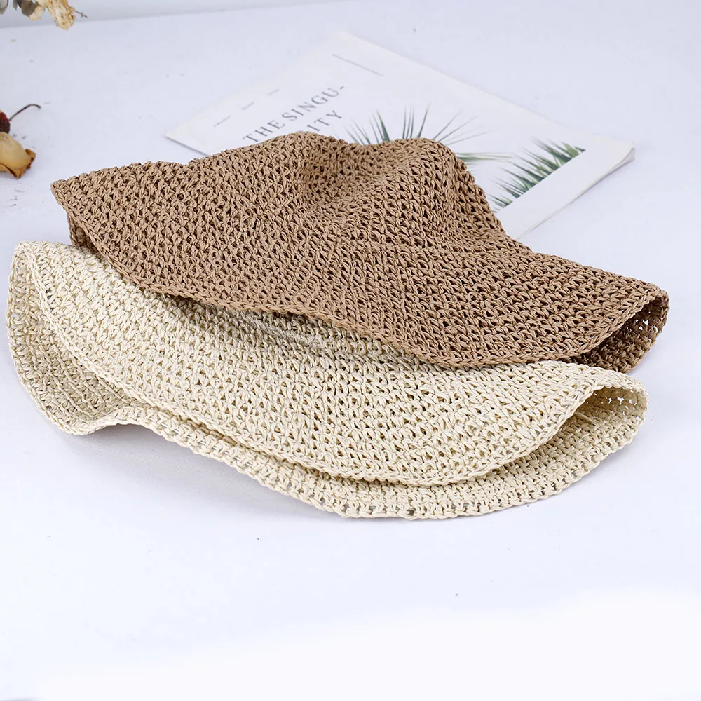 2023 Women\'s summer Beach cap hat pure color bucket hat cool women\'s hats for the sun sun hat Straw hat Hat for girl Hiking hat