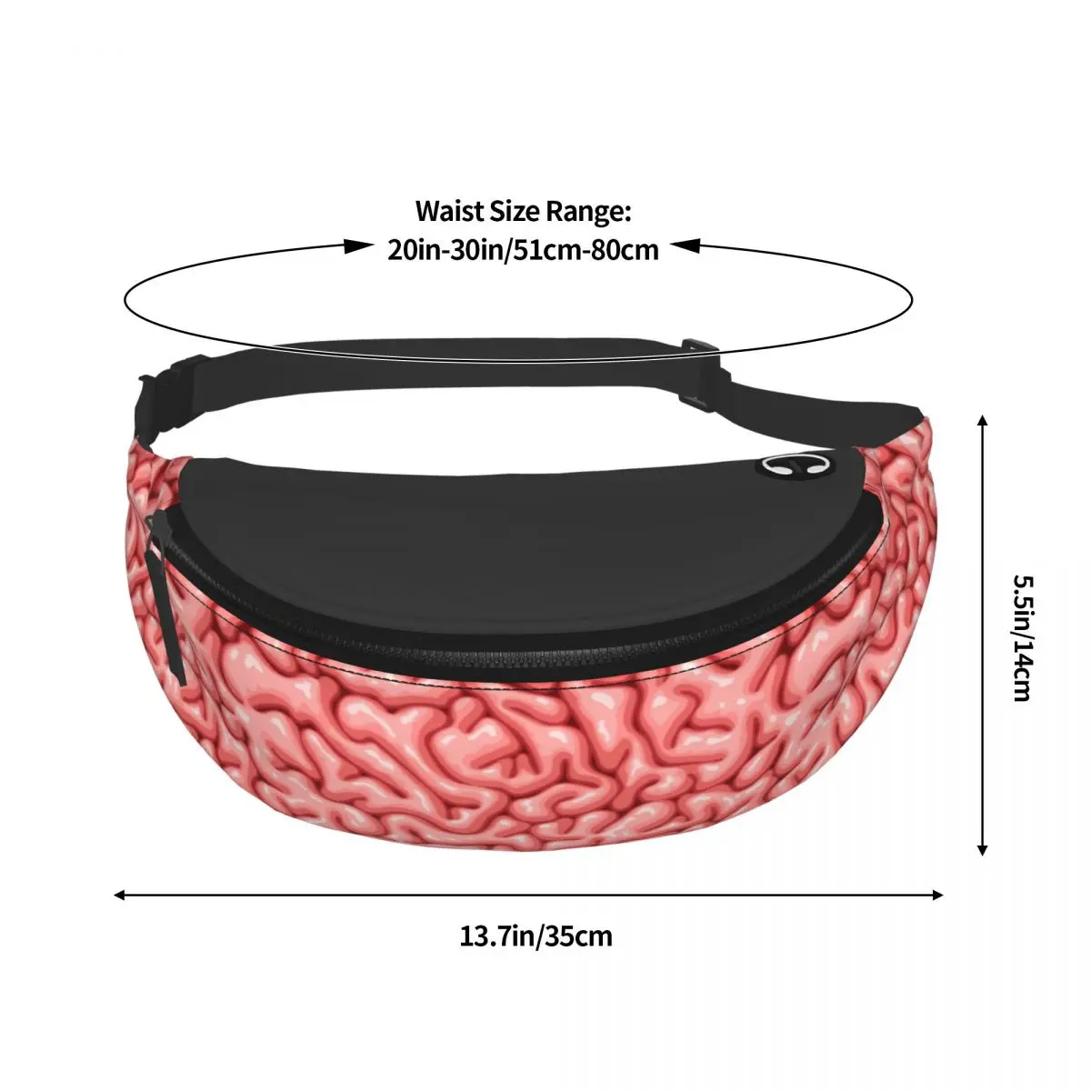 مخصص بارد الدماغ نمط حزمة مراوح لتشغيل النساء الرجال تشريح Crossbody الخصر حقيبة الهاتف المال الحقيبة