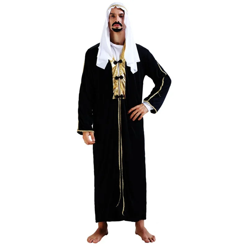 Umorden Arab Arabian Sheik Costume Robe Novelty Sultan Costumes for Men Fancy Carnival Halloween Purim Party Cosplay