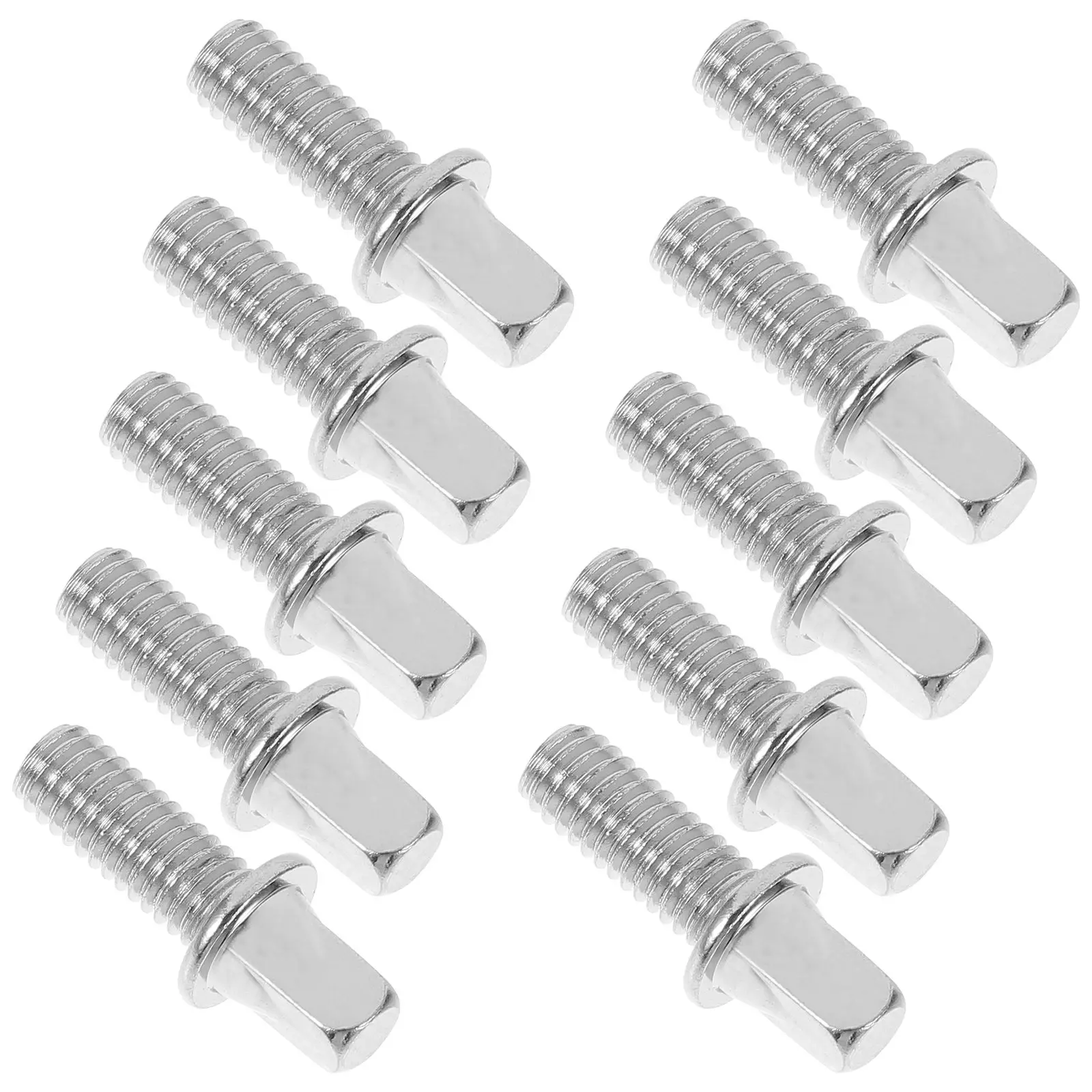 

10pcs Drum Screw Fittings M6X10mm Silver Plated Iron Smooth Surface Precise Size Compatible Drums Snare Bolts Percussion