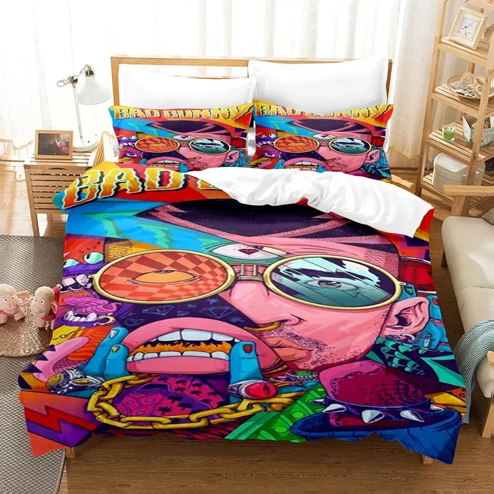 

Luxury New 3D Print Bad Bunny Un Verano Sin Ti Duvet Cover Set Fashion Canvas Painting Bedding Set Queen Comforter Cover Sets