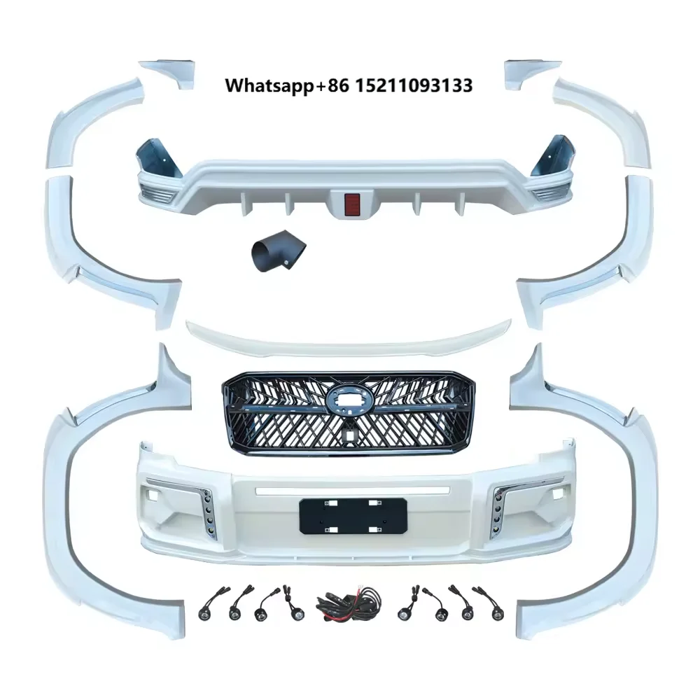 Style PP Plastic Wide Car Body Kit Front Rear Bumper Lip Grill Spoiler Fit