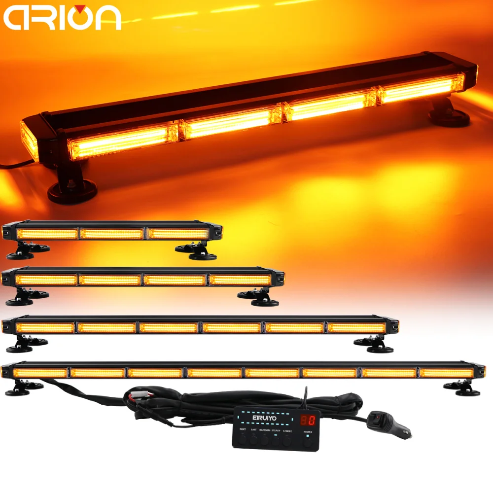 

37" 43" 49" LED Signal Police Truck Emergency Warning Light Vehicle Strobe Bar Car Auto Fash Lamp Yellow White Red Blue 26 Modes