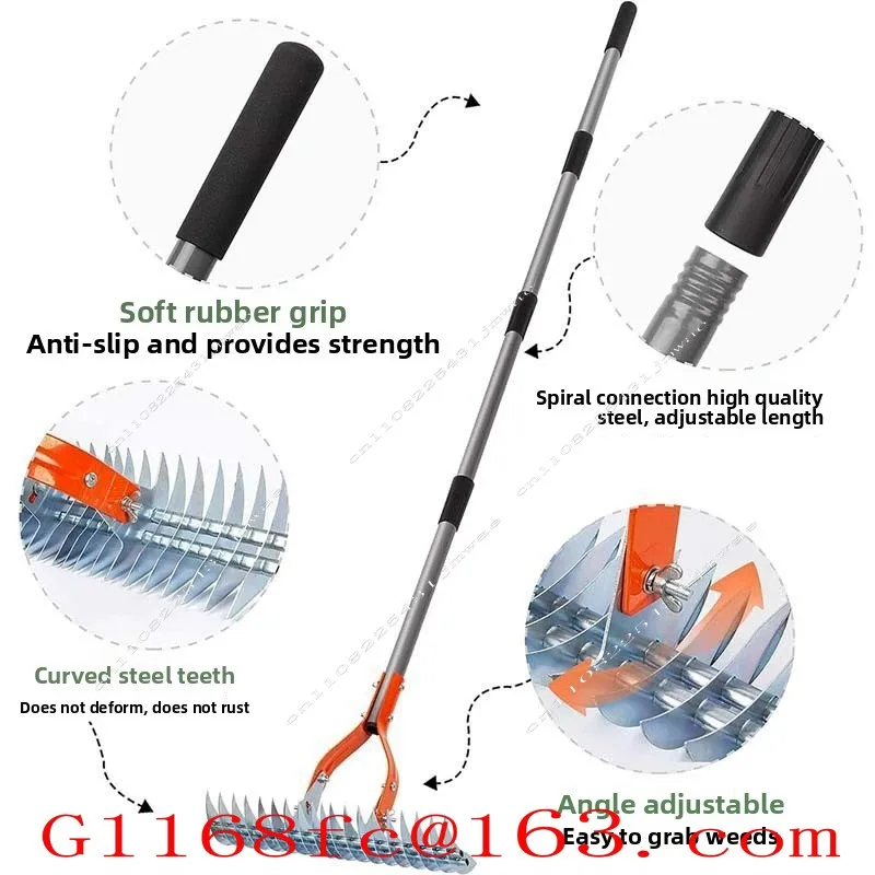 Multifunctional Lawn Carding Rake, Garden Tools, Garden Soil Turning Rake