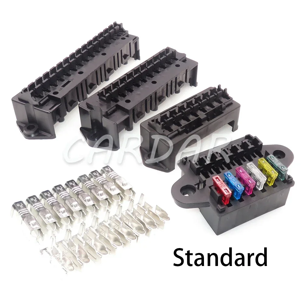 1 Set 8/10/12/15 Way AC Assembly Standard Automobile Circuit Controller Box with Crimp Terminal Middle Car Blade Fuse Holder