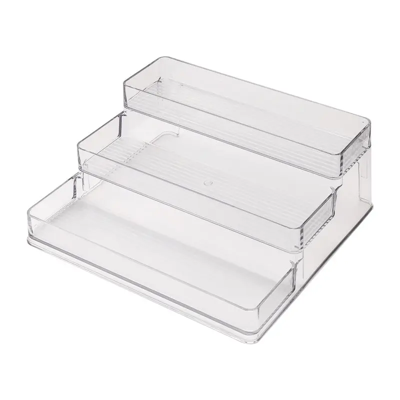 ABGH-Spice Rack Kitchen Pantry Step Shelf Cabinet Organizer, Spice And Food Kitchen Cabinet Pantry Shelf Seasoning Organizer