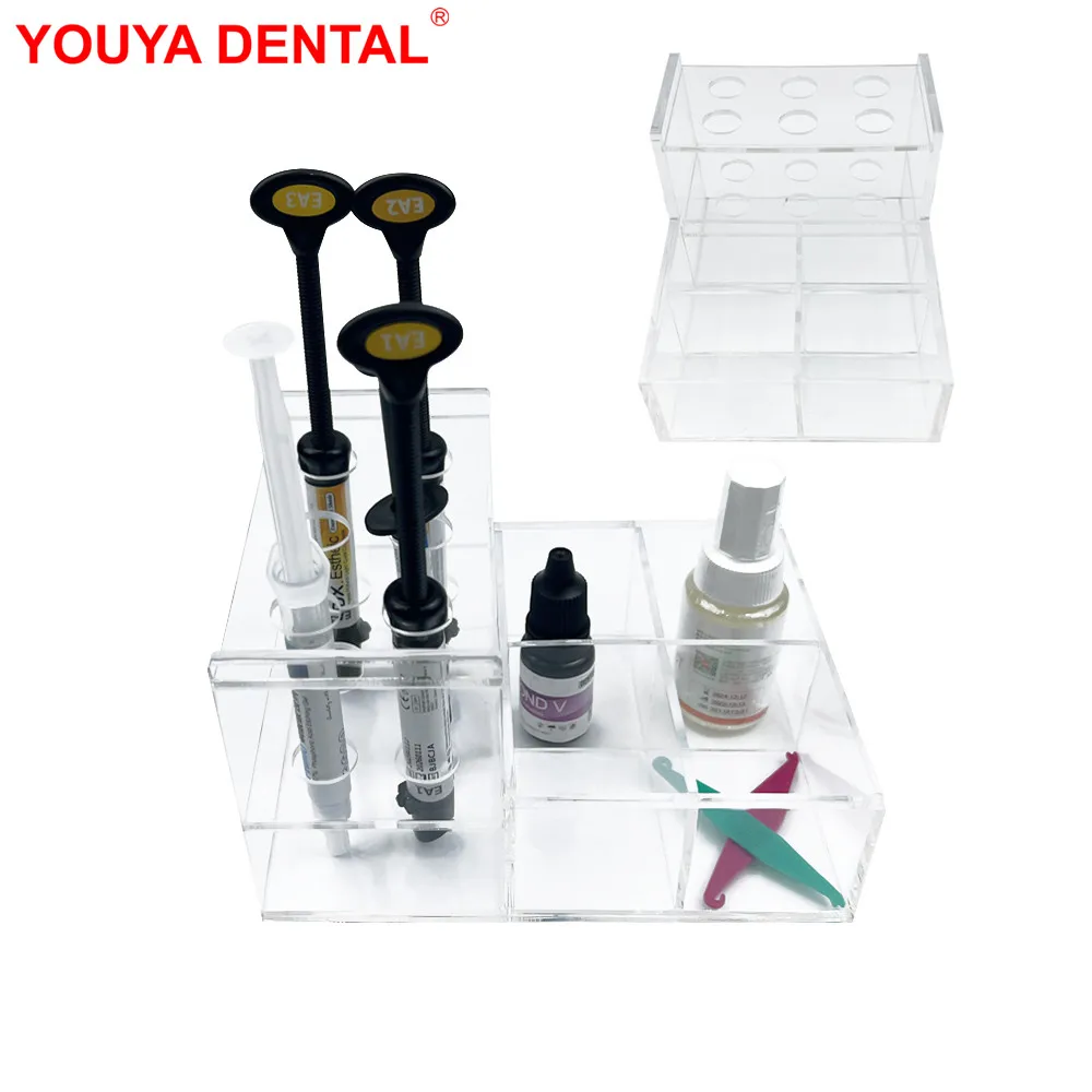 1Pc Dental Resin Shelf Adhesive Holder For Composite Resin Syringe Dentist Applicator Brush Storage Case Box Dentistry Organizer