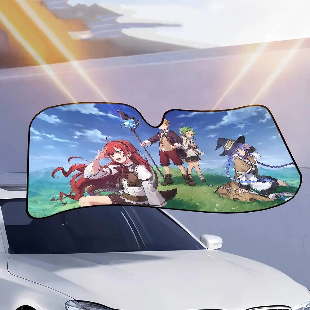 Mushoku Tensei reencarnación sin empleo visera de ventana delantera de coche visera de sol protector solar cortina parasoles Reflector Protector Anti UV
