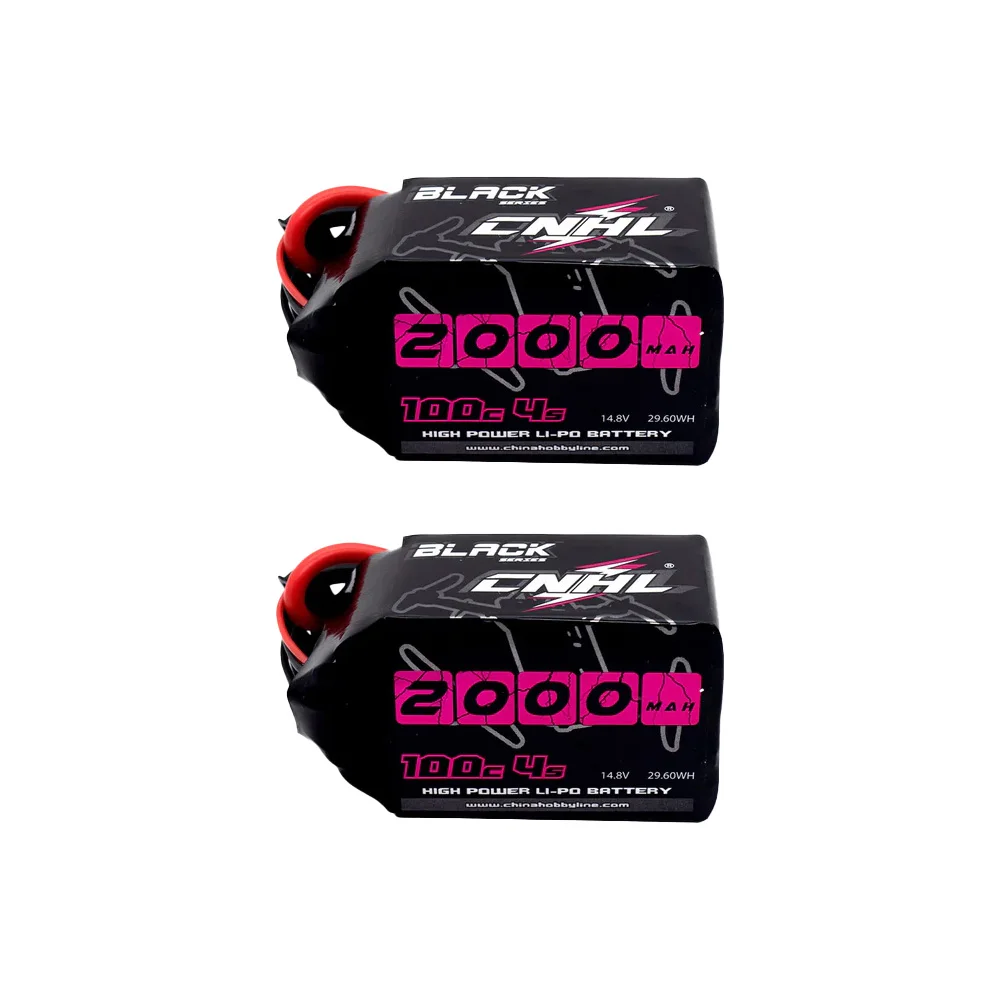 

2 упаковки CNHL Black Series 2000 мАч 14,8 В 4S 100C Lipo аккумулятор с разъемом XT60