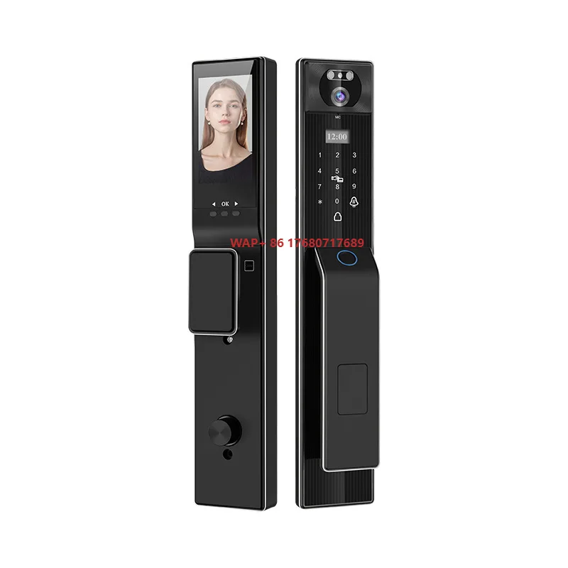 Cross-Border Manufacturers' Automatic Door Lock Remote Video Intercom Facial Recognition Smart Fingerprint Cloud