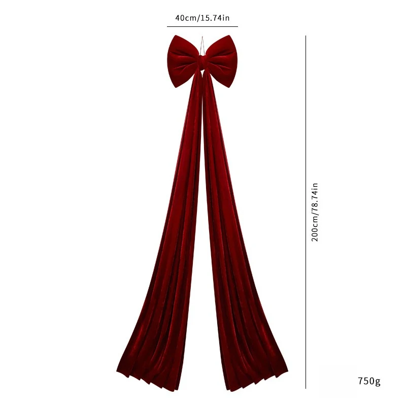 1PC Christmas Bow Red Velvet Christmas Tree Toppers Ornament Large Wreath Bows Door Wall Decor New Year Xmas Party Decoration view 6