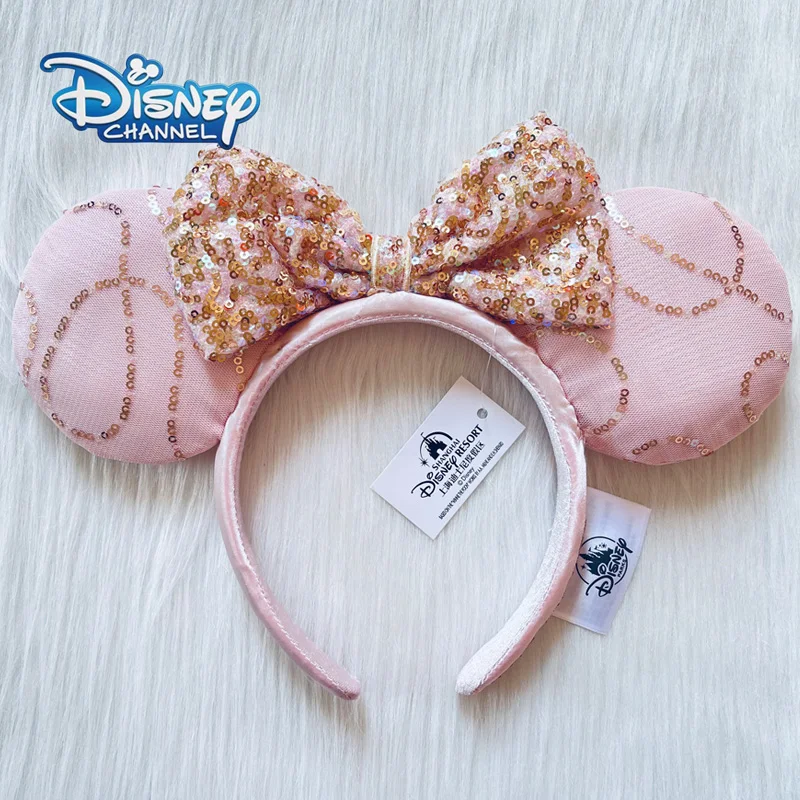 

Disney “BEST DAY EVER” Mickey Pink Headband Adults/Child Disneyland Blue Sequin Bow Women Minnie Ear