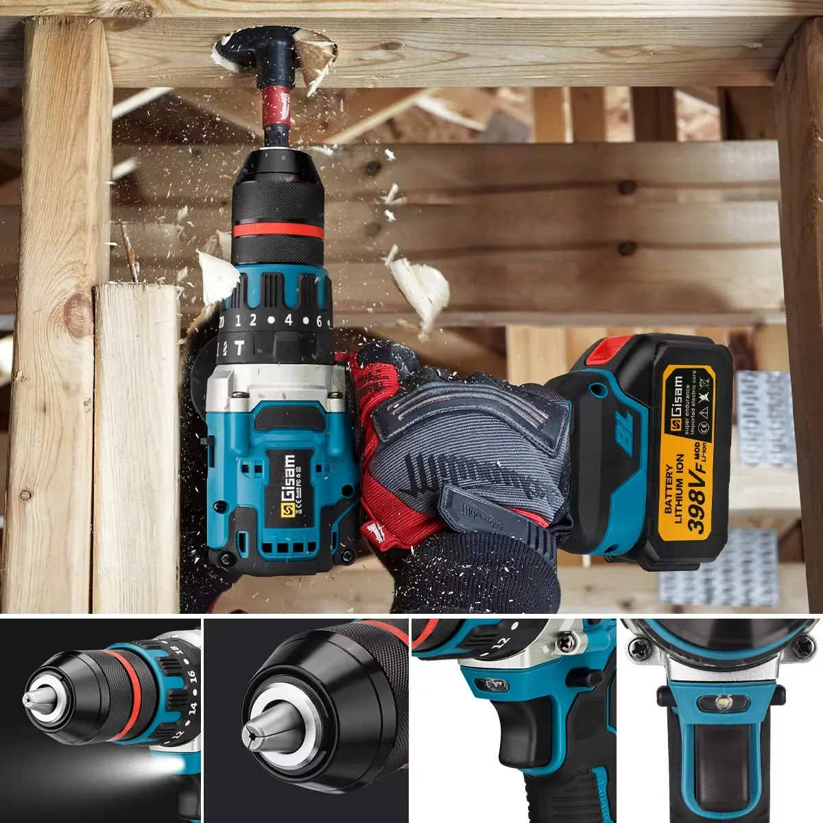 18V 13mm 480N.M 브러시리스 전기 충격 드릴 무선 드릴 전기 스크루 드라이버 Makita 18V 배터리 용 DIY 드라이버 전동 공구