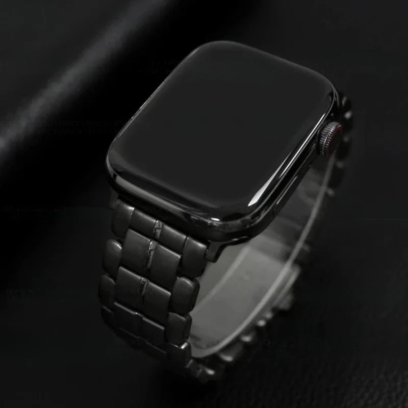 

Titanium 5 rows band for Apple Watch Ultra 2 Series 10 9 8 7 6 Fold clasp strap for iWatch link bracelet 45 46 49mm